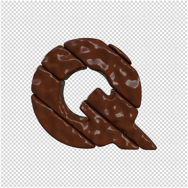 Letter made of chocolate 3d rendering