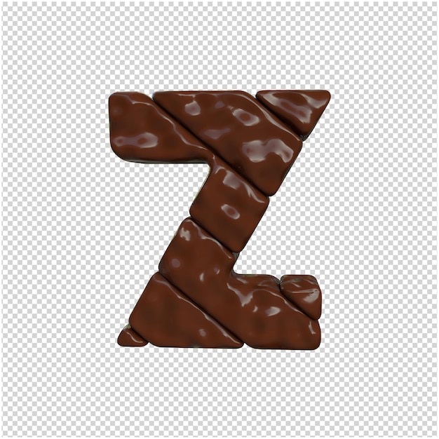 Letter made of chocolate 3d rendering