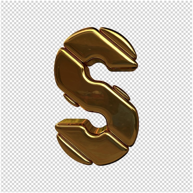 Lettera fatta di rendering 3d oro isolato