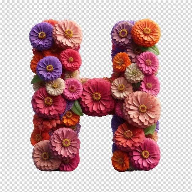 PSD a letter made out of flowers