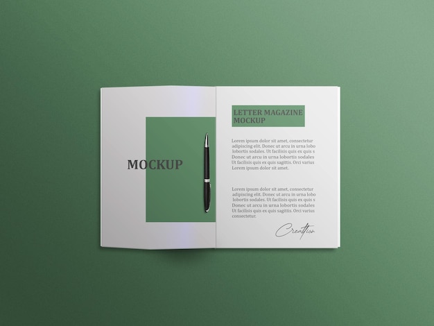 Letter magazine mockup design