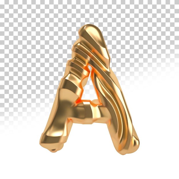 Letter a metal 3d render style