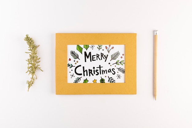 PSD letter mockup with christmas concept