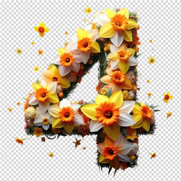 The letter n is made by flowers