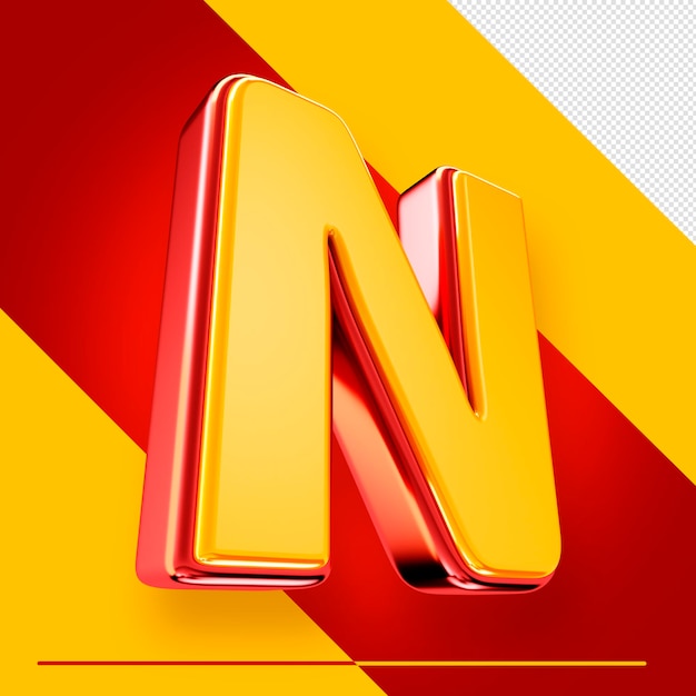 PSD a letter n with a red and yellow background.