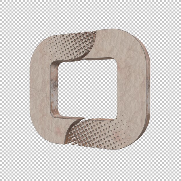 PSD letter o 3d render