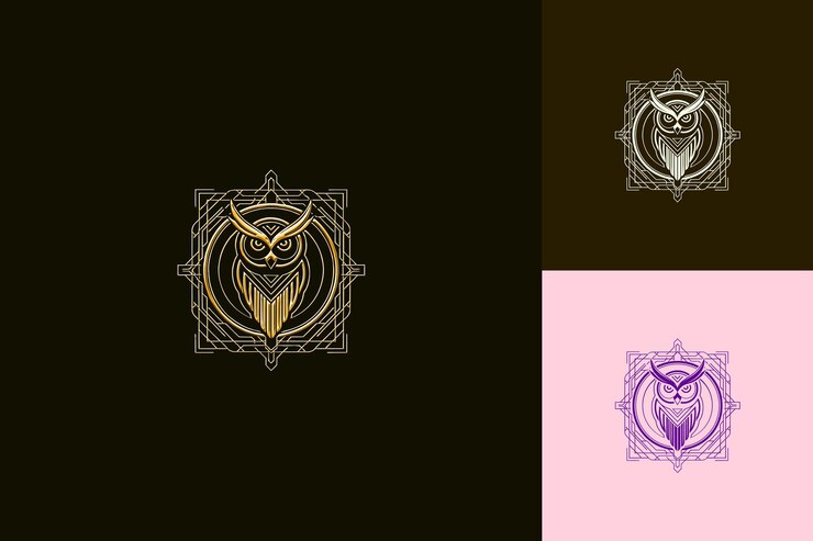 PSD アート・デコ・ロゴ・デザイン・スタイル 文字・o・フォーム・イン・ナチュラル アブストラクト・ベクトル・コレクション