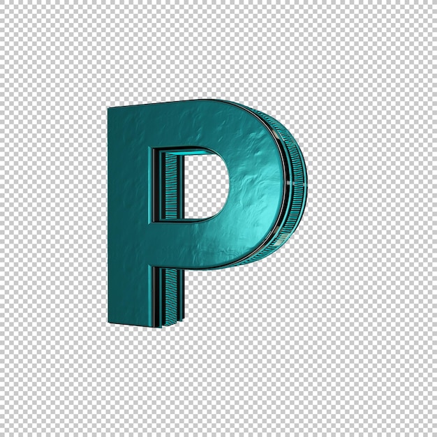 PSD letter p 3d render