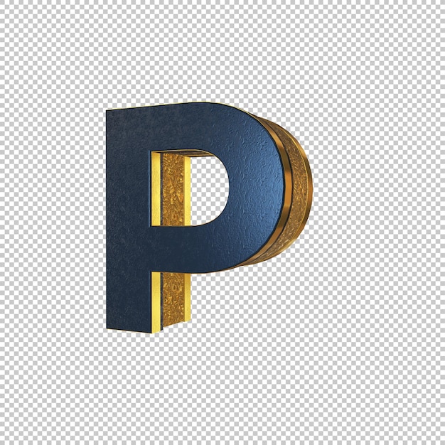 PSD letter p 3d render