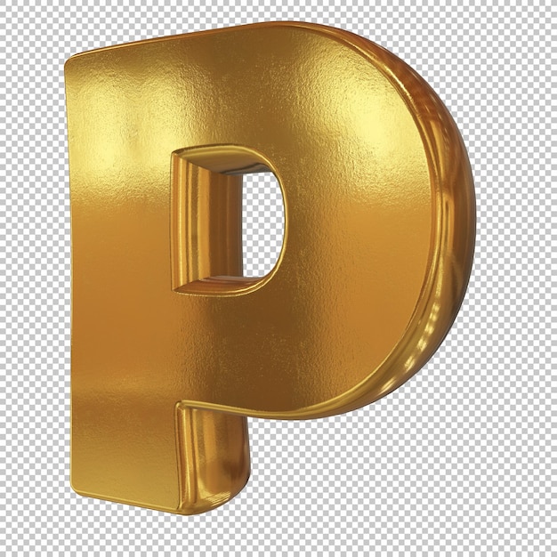 PSD lettera p 3d render