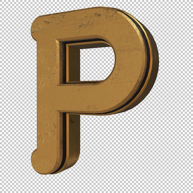 PSD lettera p 3d render