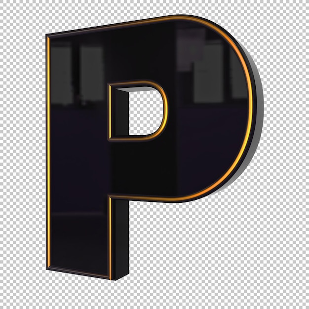 PSD letter p 3d render
