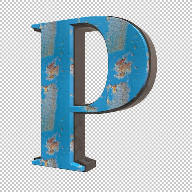 Letter p 3d render