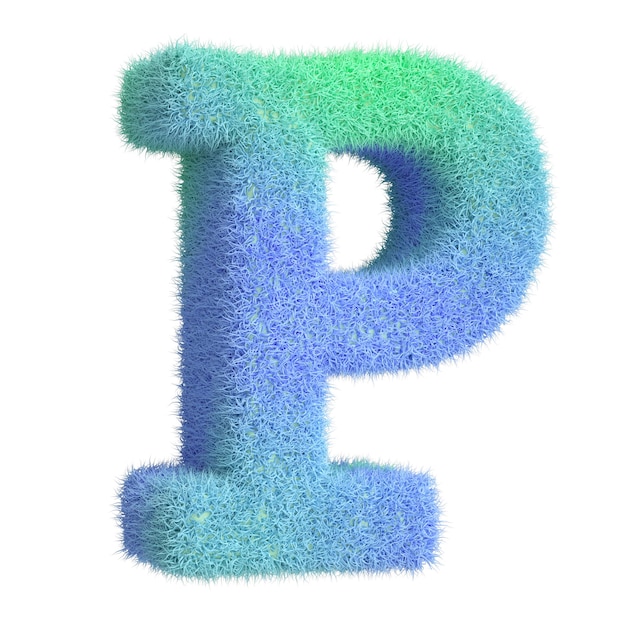 PSD letter p in 3d