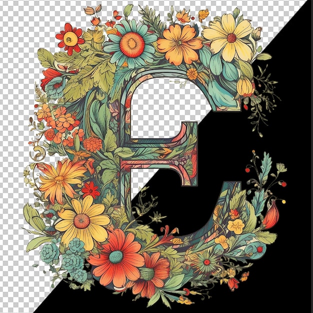 Letter p floral design