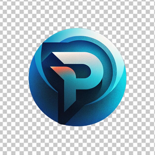 PSD letter of p logo isolated on transparent background