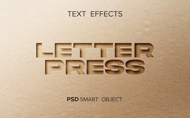 letter press effect mockup