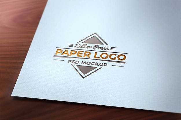 Letter press logo paper mockup