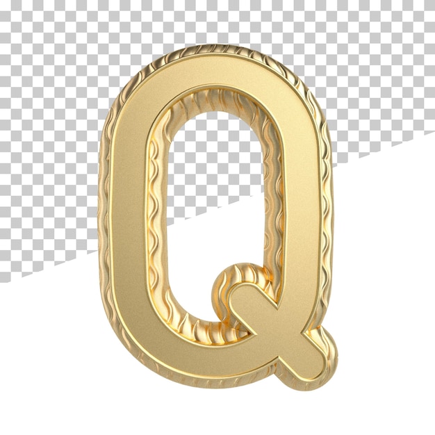 PSD letter q 3d gouden luxe render