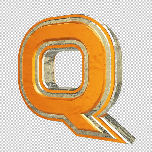 Letter q 3d render