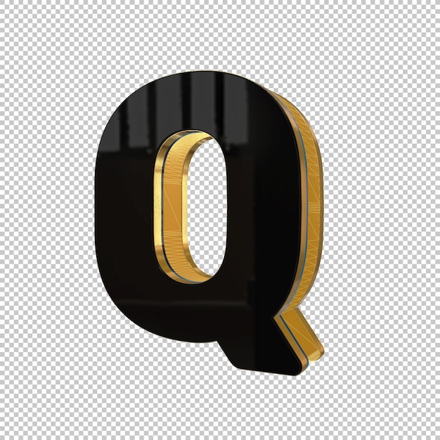 PSD letter q 3d render