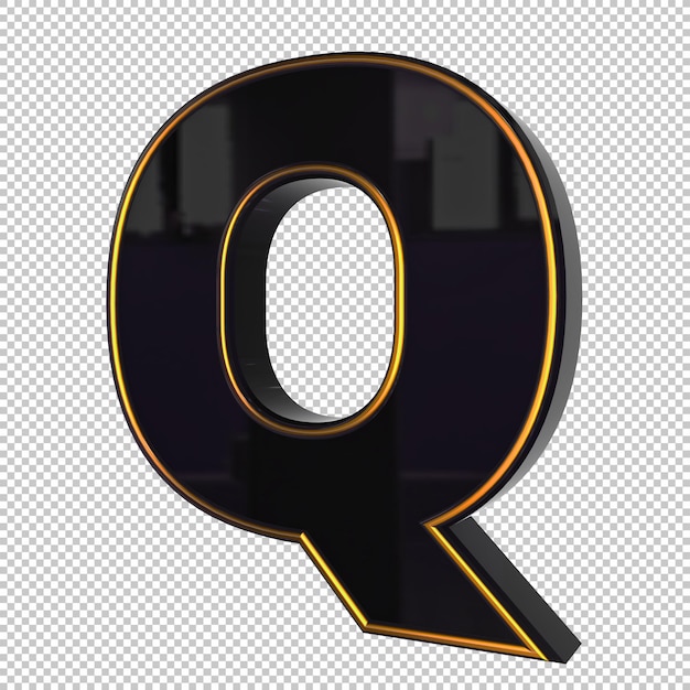 Letter q 3d render