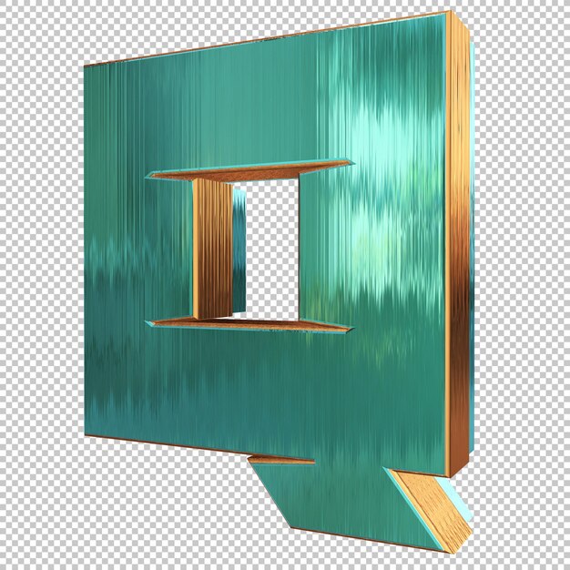 PSD lettera q 3d render