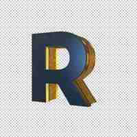 PSD letter r 3d render