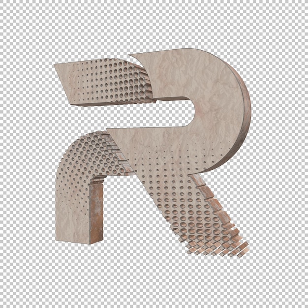 PSD lettera r 3d render