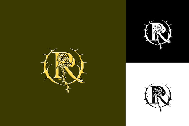 PSD letter r with combination mark logo design style with r shap illustration logo vector designs