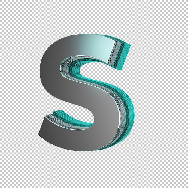 PSD letter s 3d render