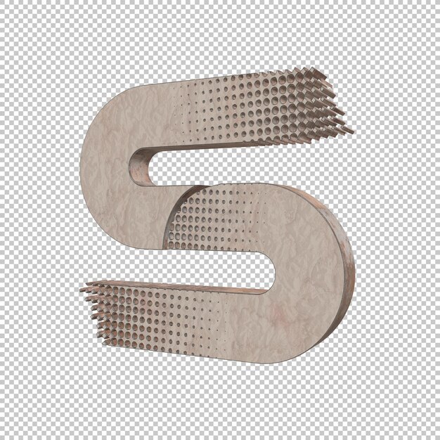 PSD letter s 3d render