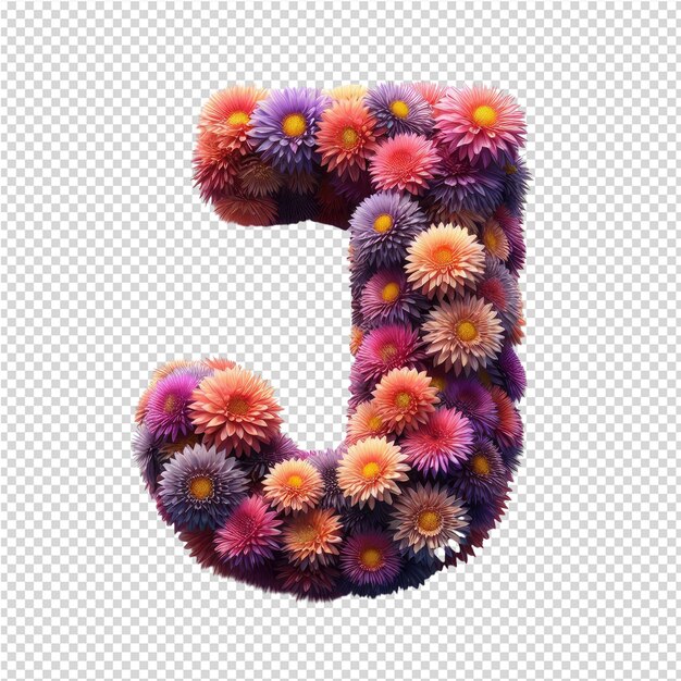 PSD the letter s is made by flowers