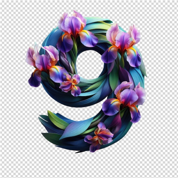 PSD a letter s with flowers and a letter s in a circle