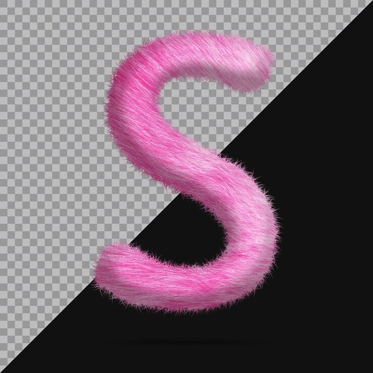 PSD 字母 s 具有真實的 3d 毛皮