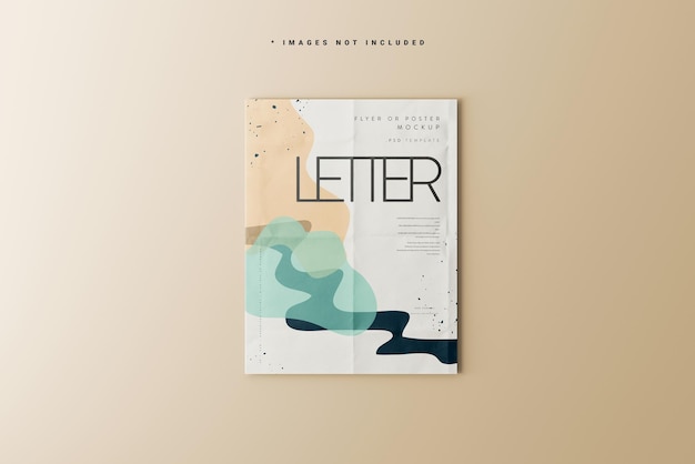 PSD letter size flyer or poster mockup