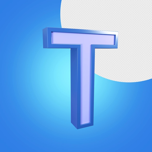 Letter T 3D Premium PSD