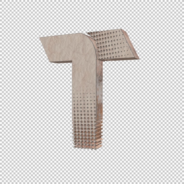 PSD letter t 3d render