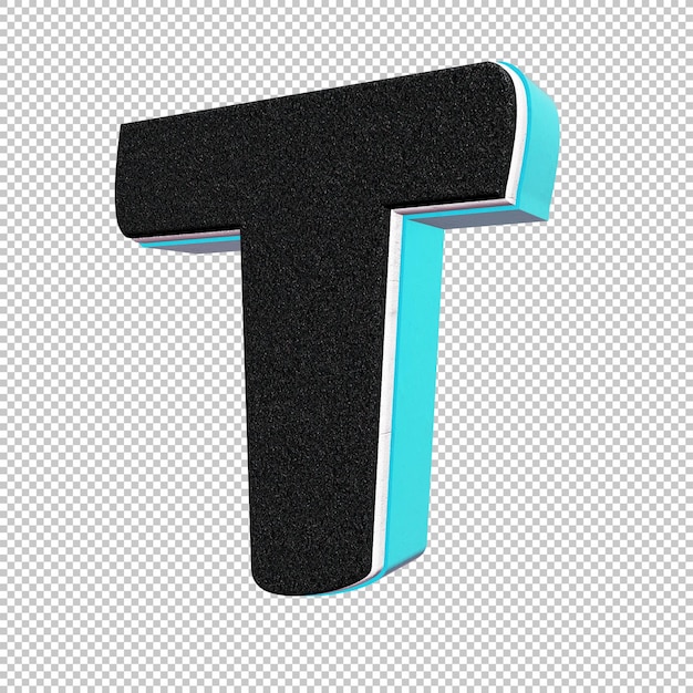 PSD letter t 3d render