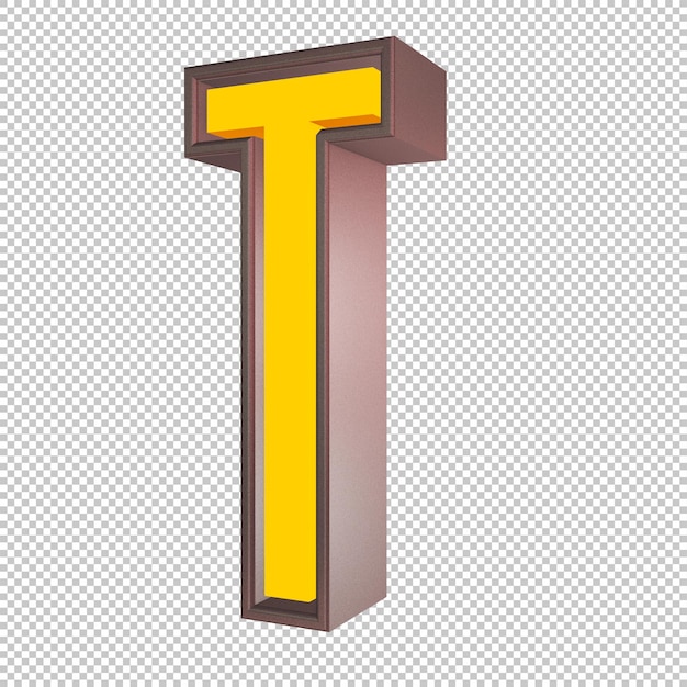 Letter t 3d render