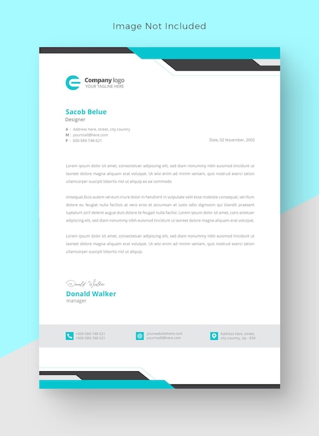 PSD a letter that says 'company light'on it letterhead template