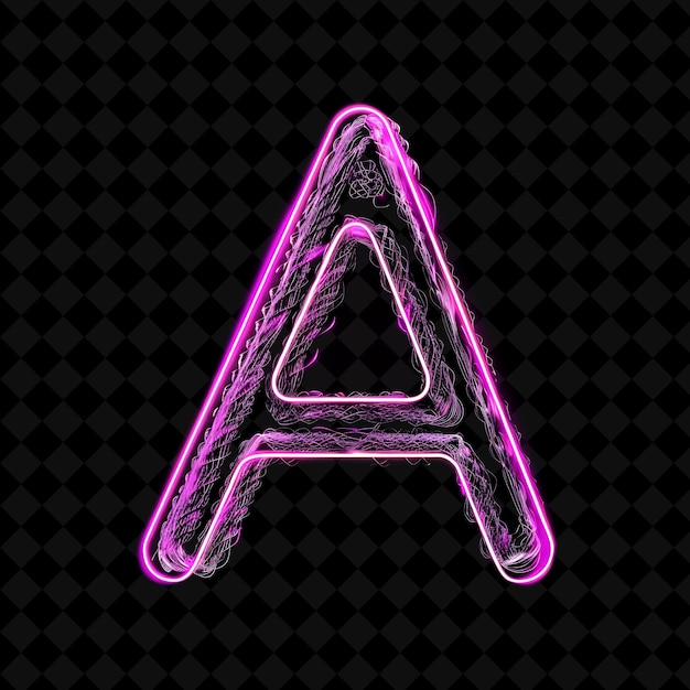 PSD a letter trim con filati illuminati al neon con sottili colori al neon normali f y2k typo art collections