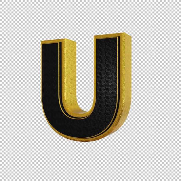 Letter u 3d render