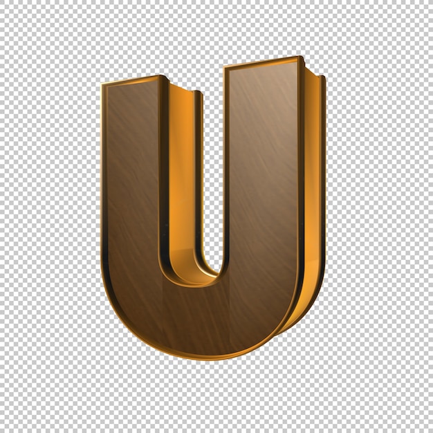 PSD letter u 3d render