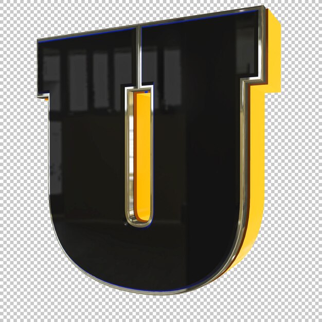 PSD letter u 3d render