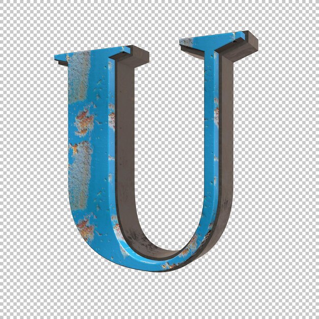 PSD letter u 3d render