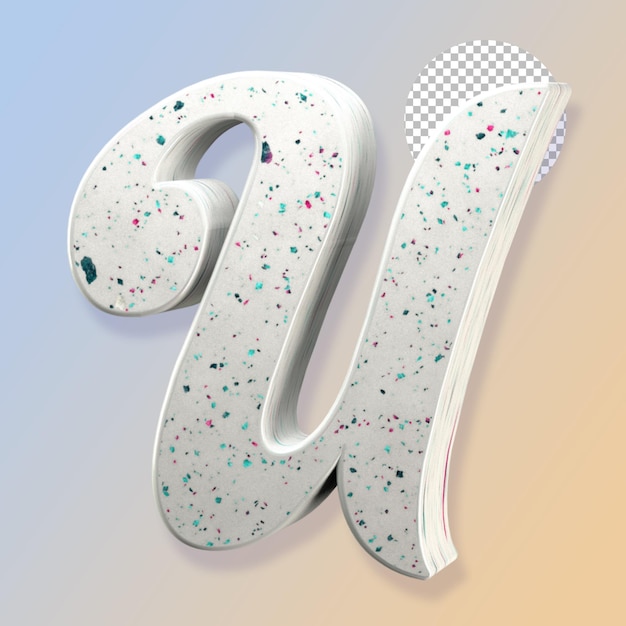 PSD letter u 3d render