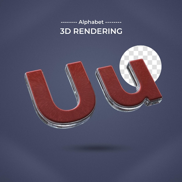 PSD letter u 3d-rendering transparante achtergrond