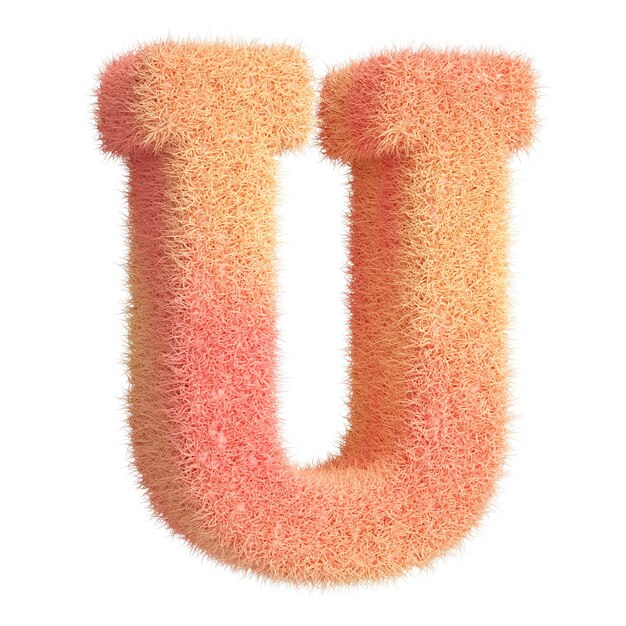 PSD letter u in 3d