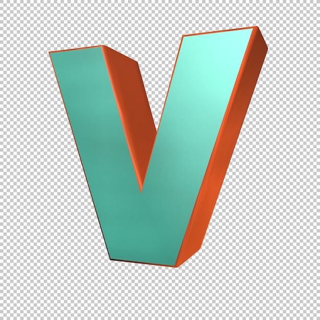 Letter v 3d render